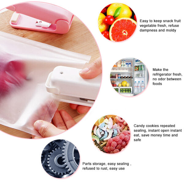 Portable Mini Sealer Home Heat Bag Plastic Food Snacks Bag Sealing Machine(Random Collor)